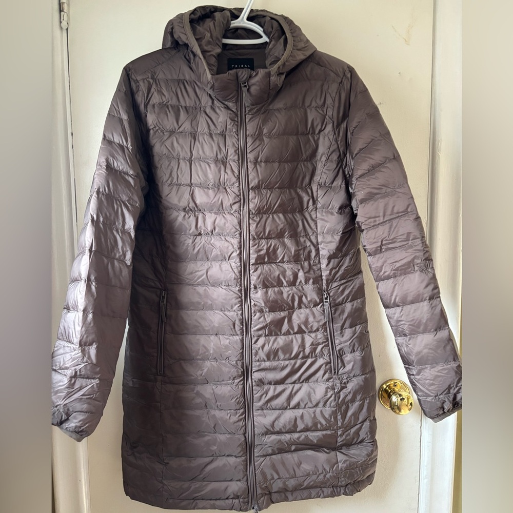 Tribal puffer long jacket
